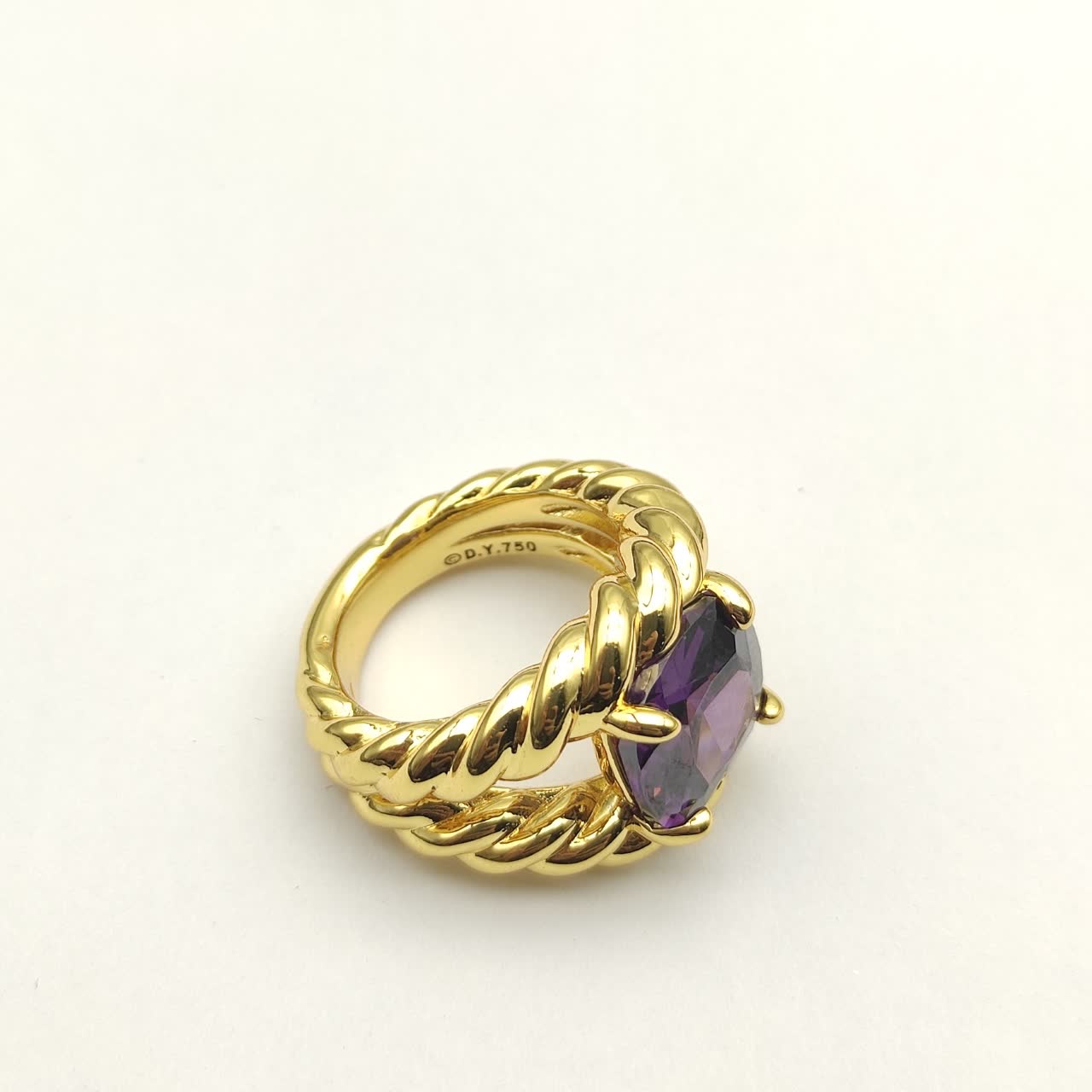 David Yurman Gold Amethyst Ring